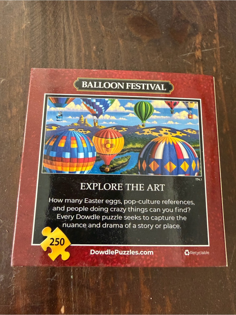 DOWDLE Balloon Festival 250-Piece Mini Wooden Puzzle - Red - Picture 3 of 7